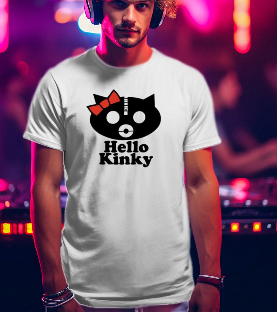 Hello Kinky Kitty With Red Bow Gorillaz T-Shirt
