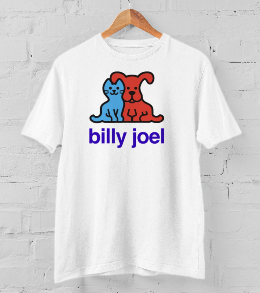 Billy Joel Cat Dog Duo Design T-Shirt