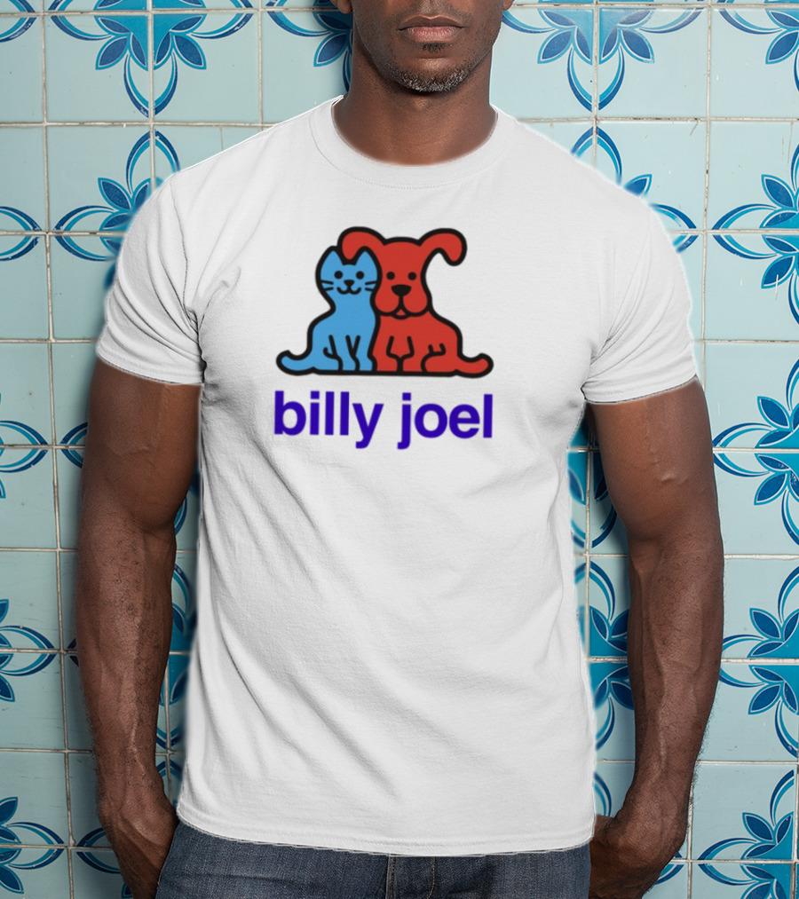 Billy Joel Cat Dog Duo Design T-Shirt