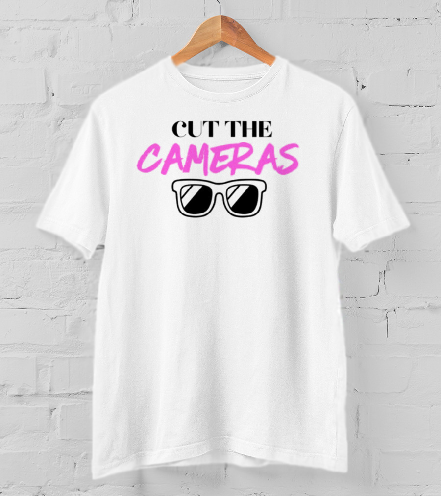 Cut The Cameras Pink Bold Sunglasses T-Shirt