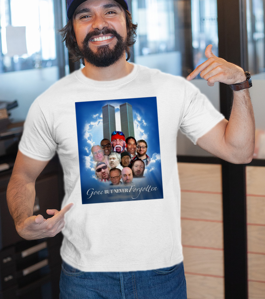 Gone But Never Forgotten Tribute With Twin Towers And Memorable Faces T-Shirt