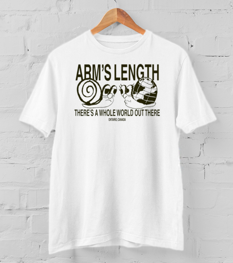 Arm's Length There's A Whole World Out There Snail Playing Guitar T-Shirt
