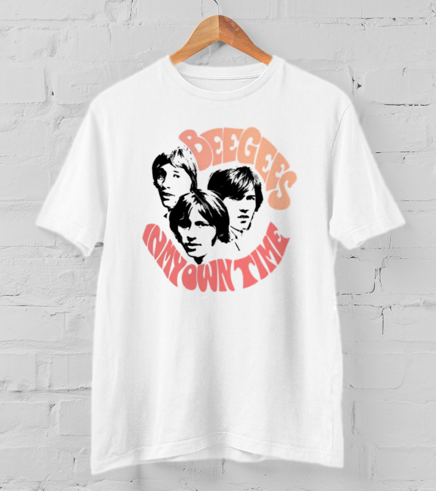 Bee Gees In My Own Time Orange And Red Text T-Shirt