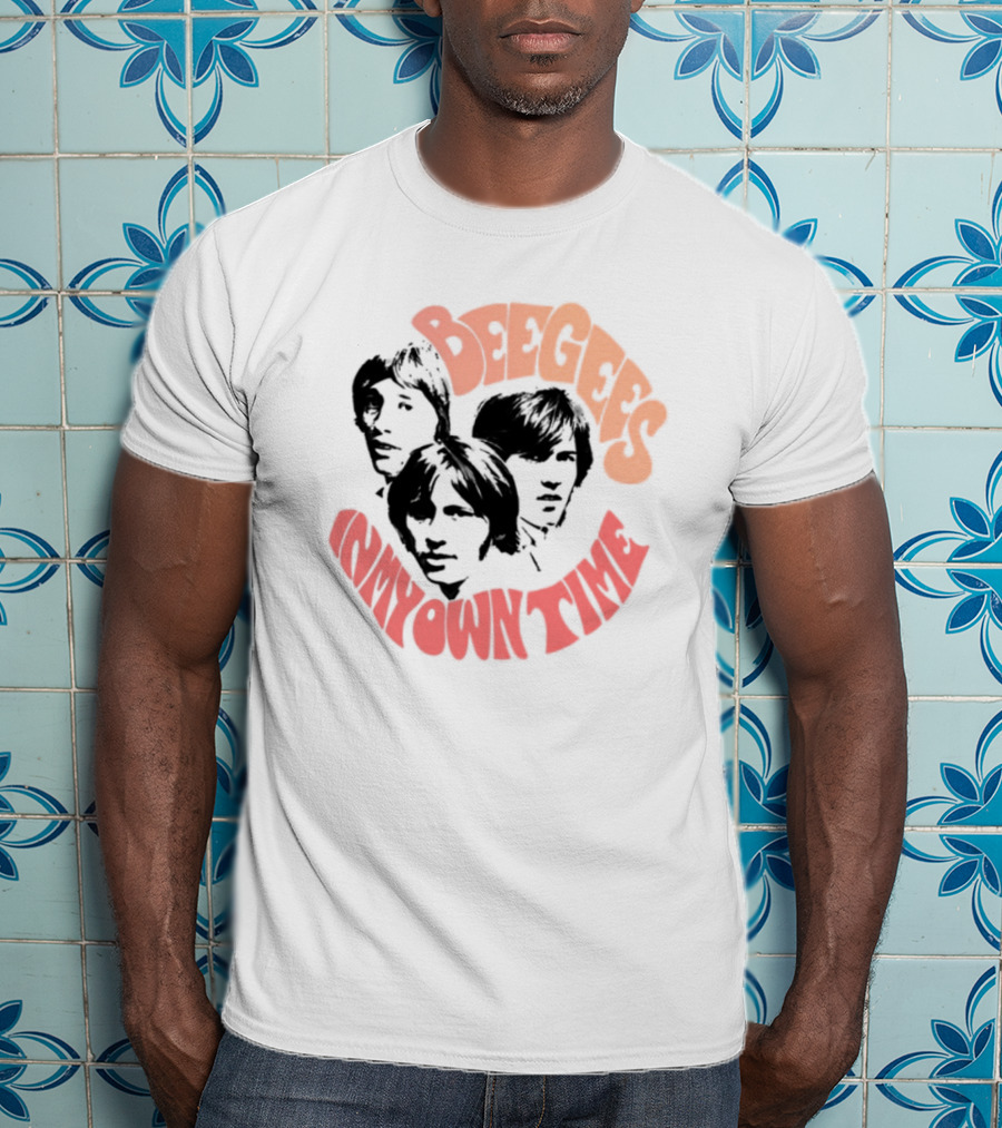 Bee Gees In My Own Time Orange And Red Text T-Shirt