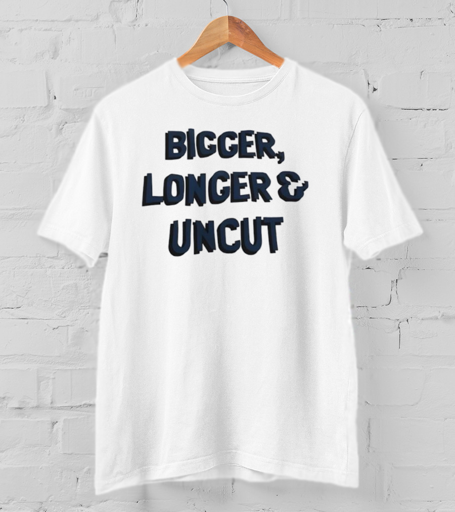 Bigger Longer Uncut Typography Style T-Shirt