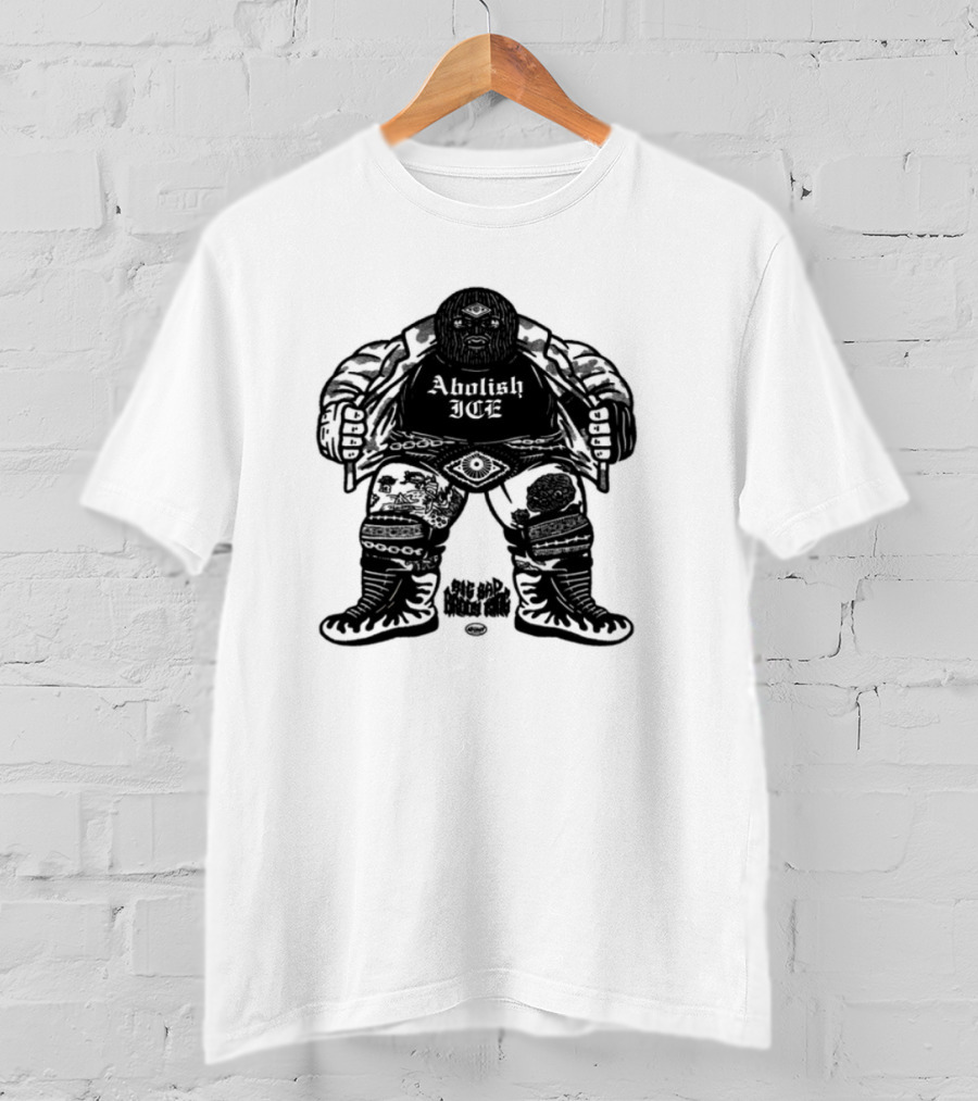 Brody King Abolish Ice Skeletal Monster Graphic T-Shirt