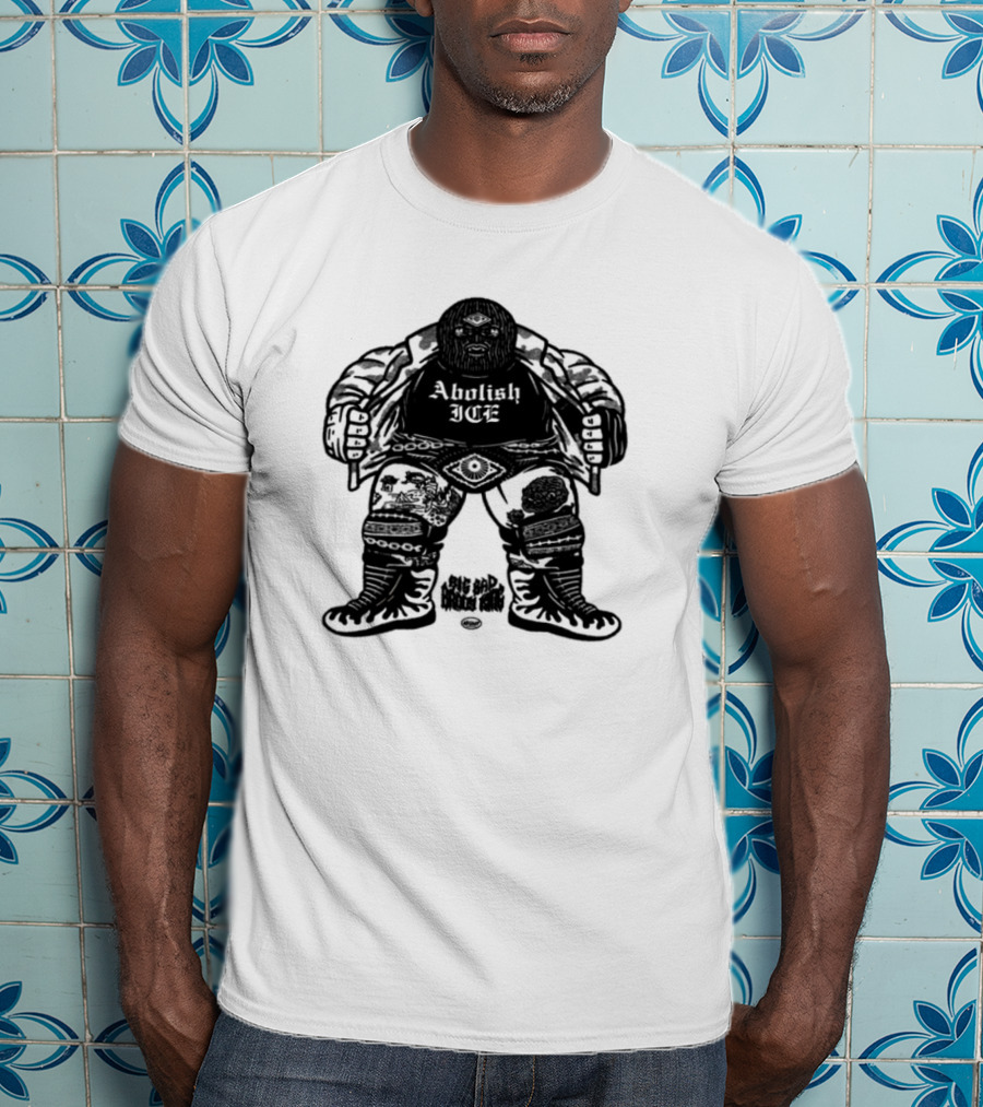 Brody King Abolish Ice Skeletal Monster Graphic T-Shirt