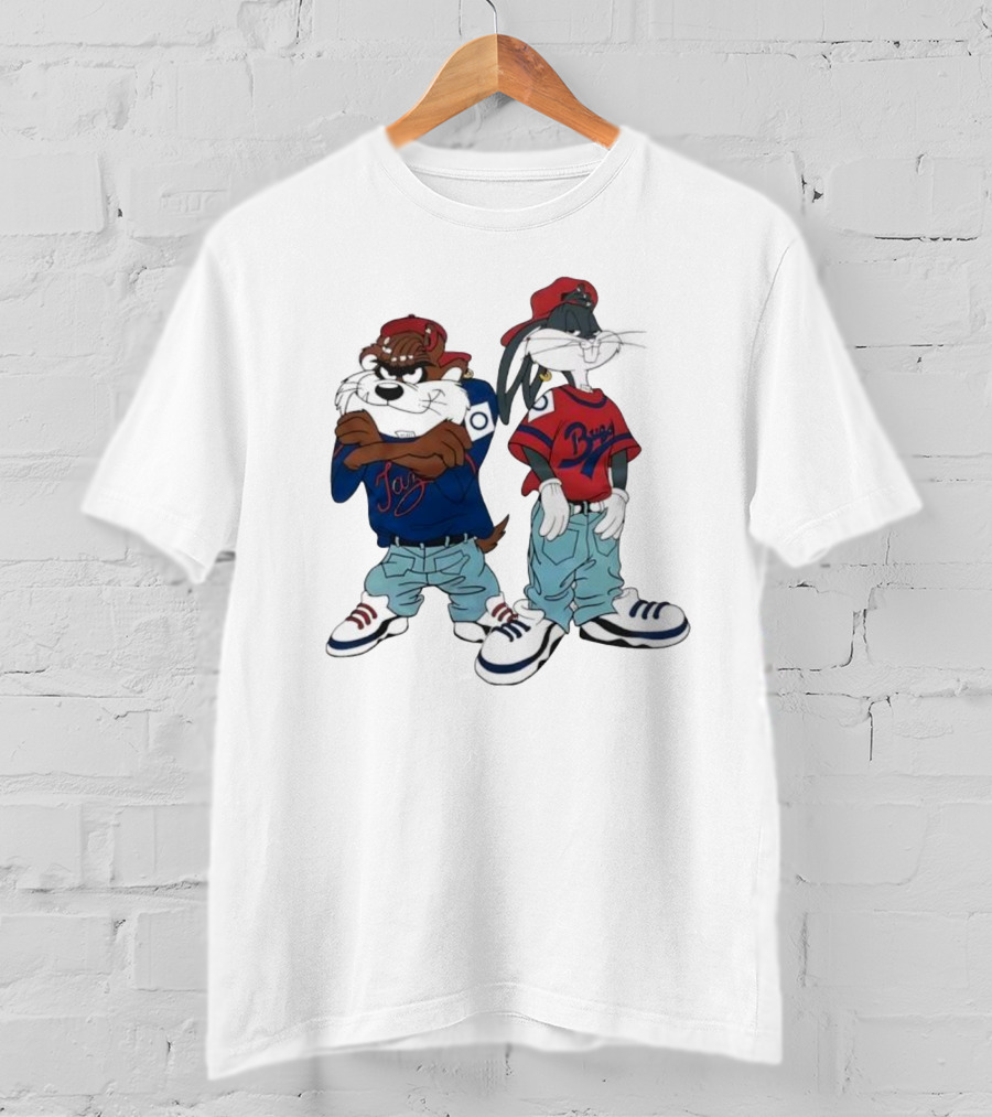 Bugs Bunny Taz Hip Hop Vintage Style Baggy Jeans Sneakers T-Shirt