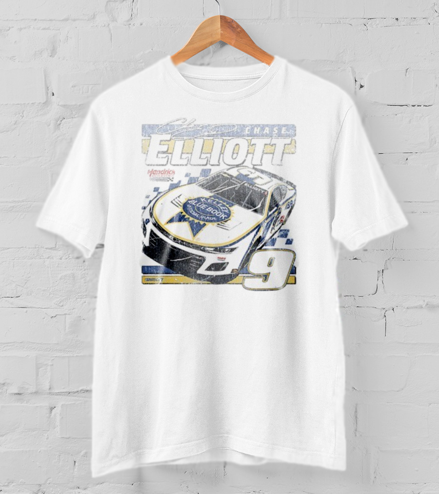 Chase Elliott Kelley Blue Book No. 9 Racing Hendrick Motorsports T-Shirt
