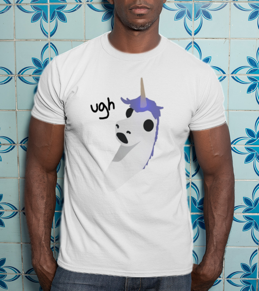 Ugh Dougdoug Unicorn Blue Orange Horn T-Shirt