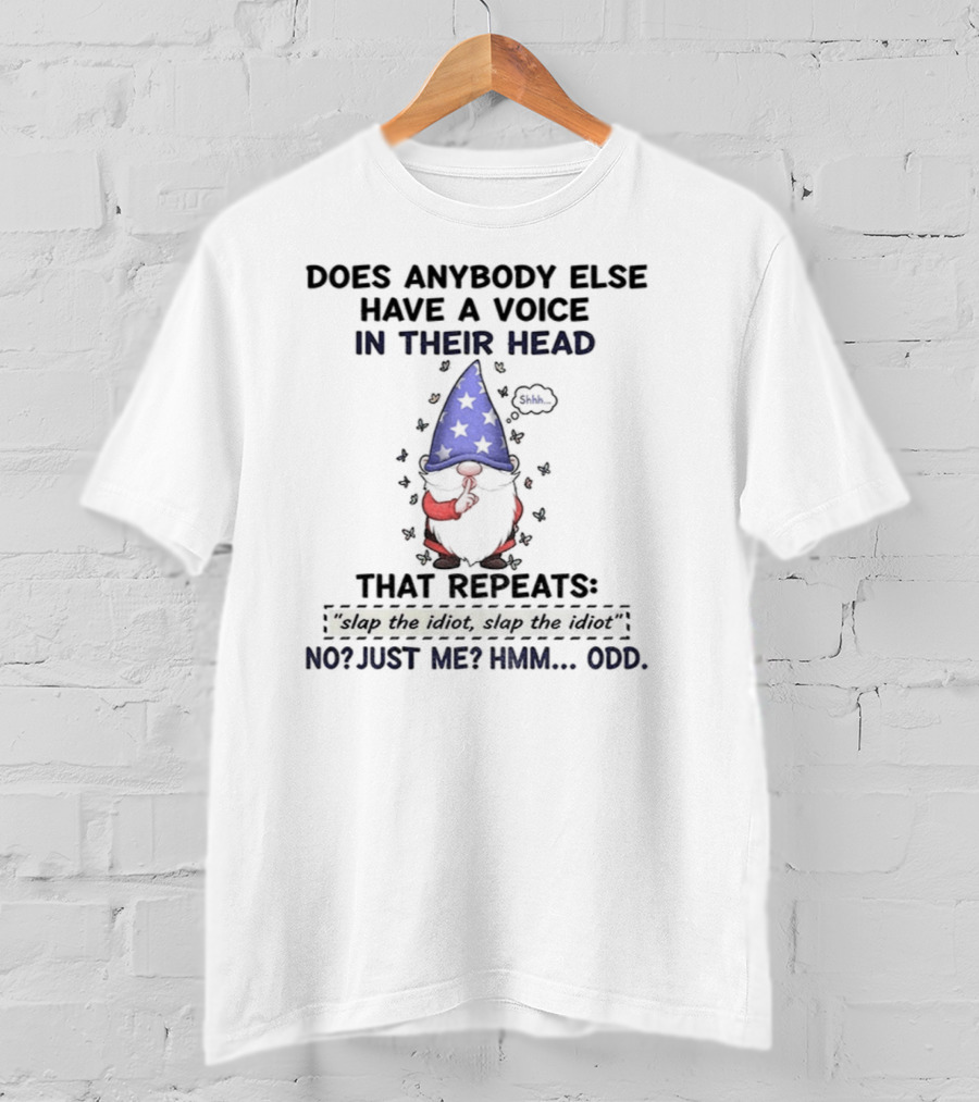 Does Anybody Else Have A Voice In Their Head That Repeats Slap The Idiot Or Just Me Gnome T-Shirt