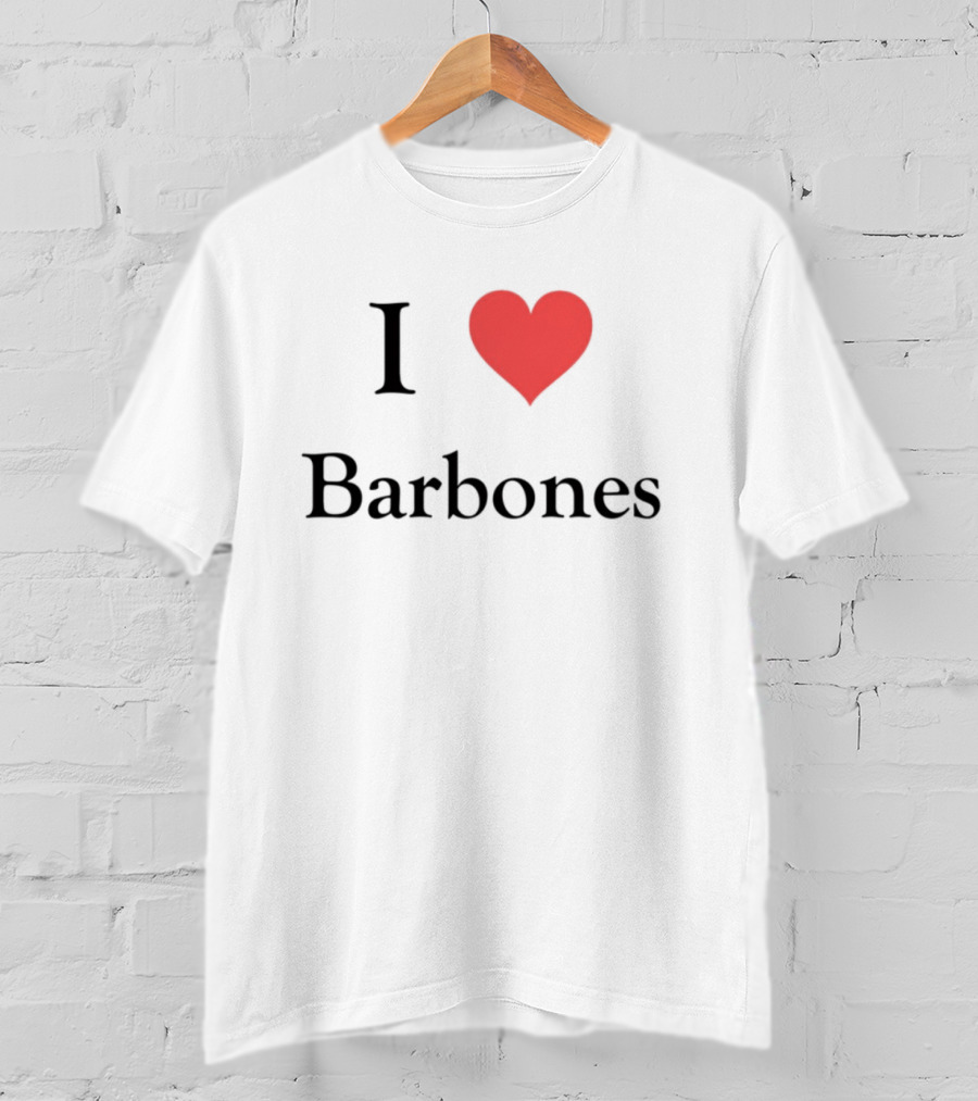 Gabrielvargas_8 I Heart Barbones Bold Text Red Heart Graphic T-Shirt