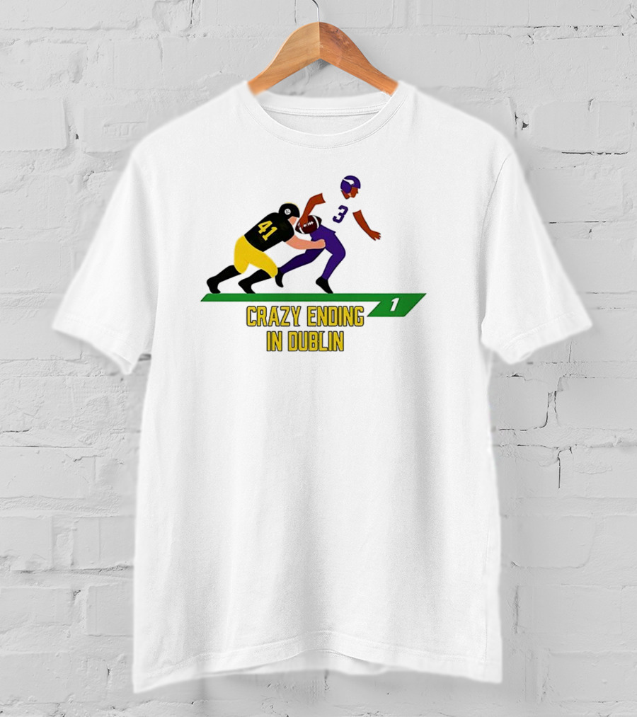 NFL Moment Steelers Vikings Crazy Ending In Dublin Number 41 Tackles Number 3 T-Shirt