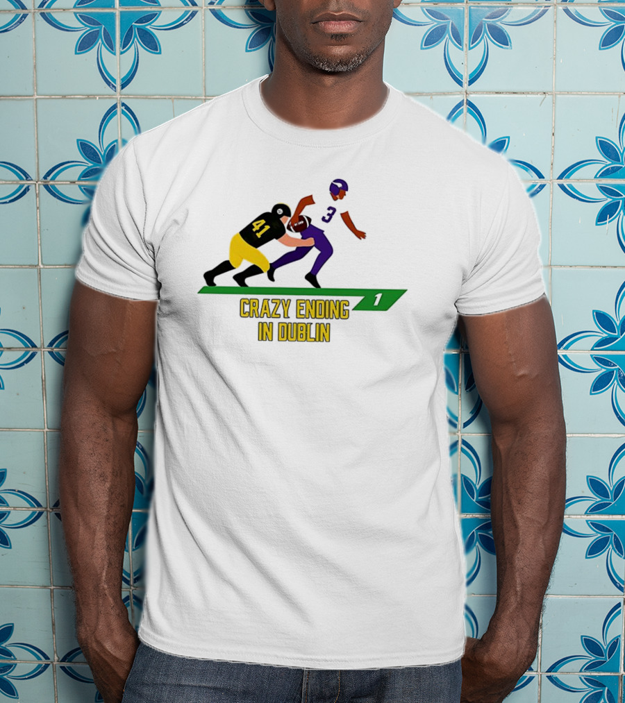 NFL Moment Steelers Vikings Crazy Ending In Dublin Number 41 Tackles Number 3 T-Shirt