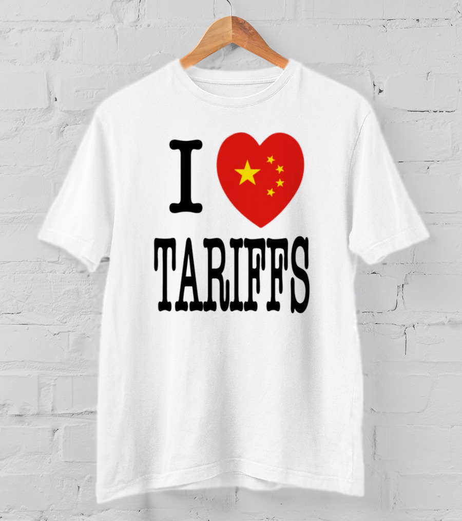 Flags Heart Tariffs China Stars T-Shirt
