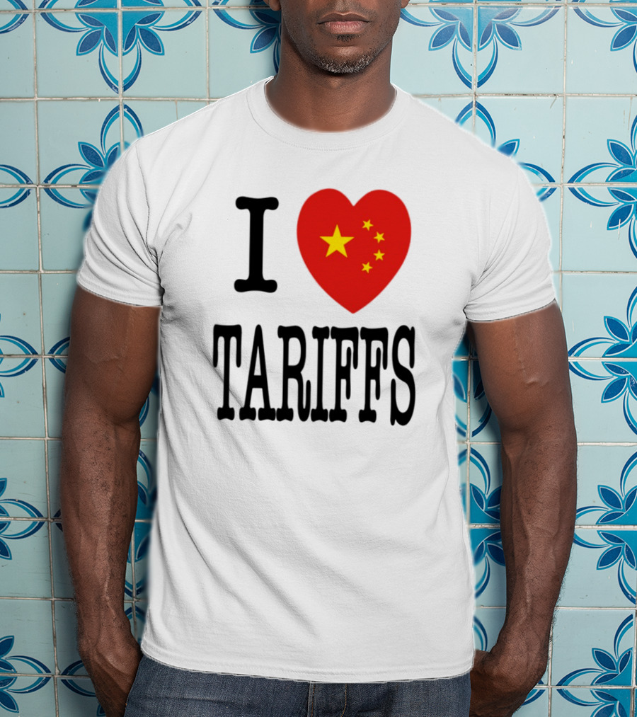 Flags Heart Tariffs China Stars T-Shirt
