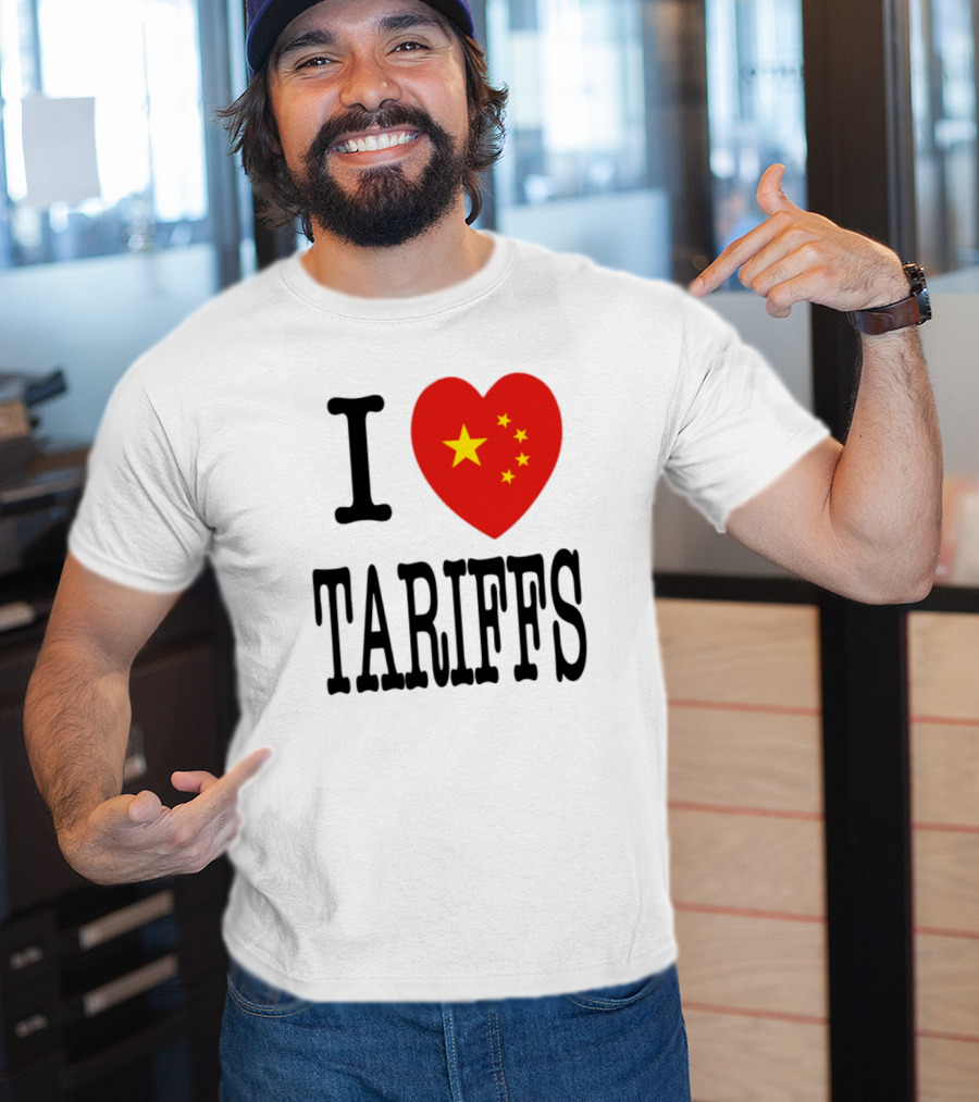 Flags Heart Tariffs China Stars T-Shirt