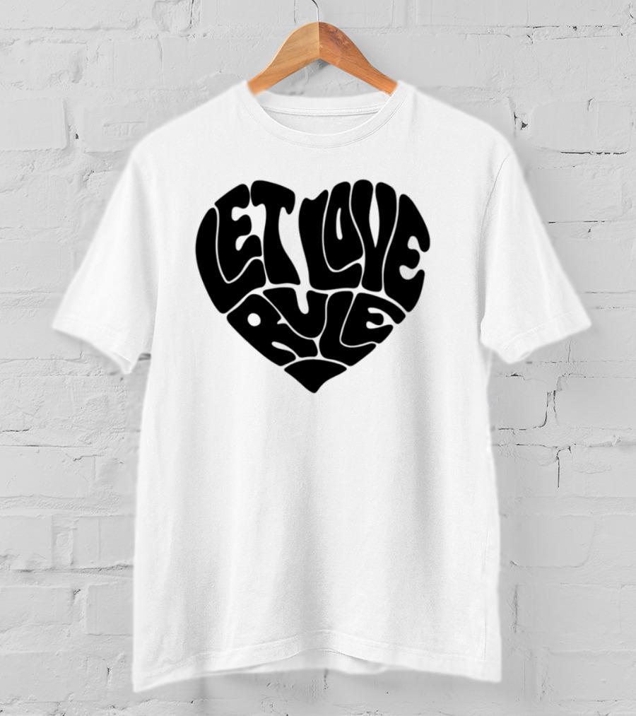 Lennykravitz Let Love Rule Heart Text Portrait Style T-Shirt