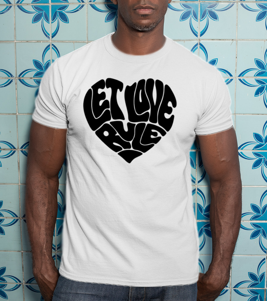 Lennykravitz Let Love Rule Heart Text Portrait Style T-Shirt