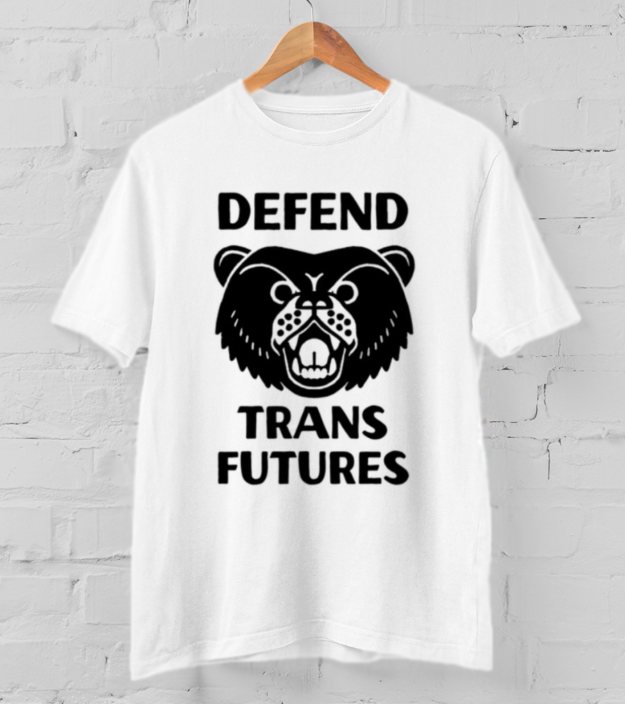 Defend Trans Futures Bear Symbol With Fangs T-Shirt