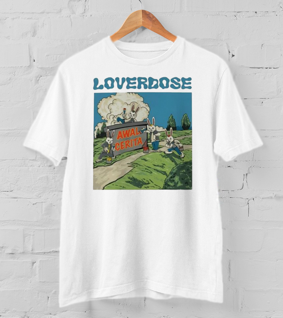 Loverdose Awal Cerita Rabbits Painting Sign T-Shirt