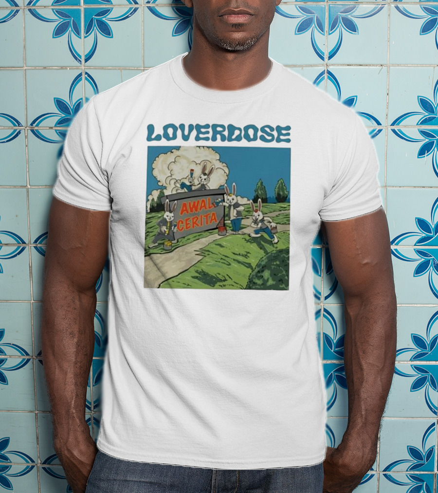 Loverdose Awal Cerita Rabbits Painting Sign T-Shirt