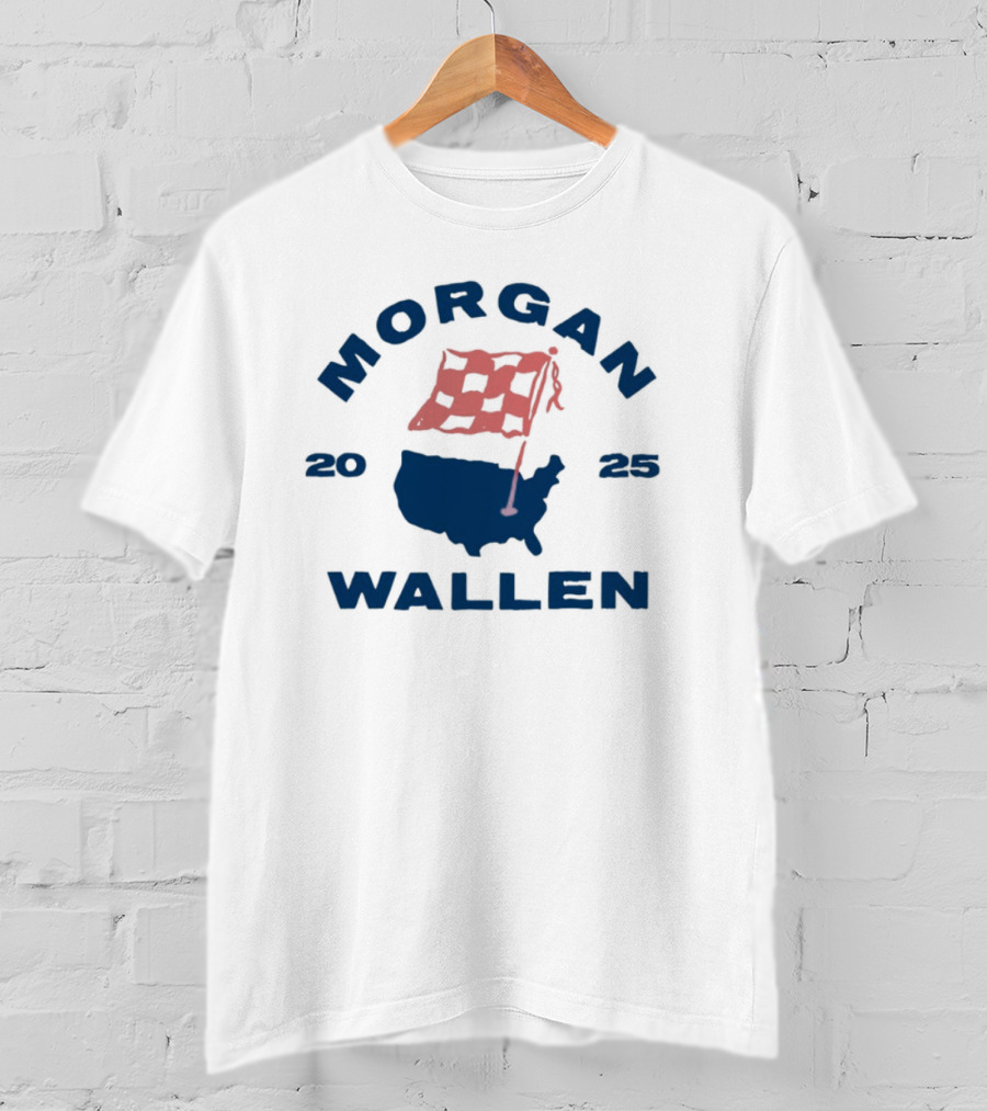 Morgan Wallen 2025 USA Tour Flag T-Shirt