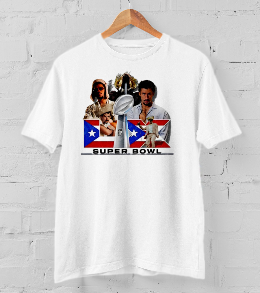 Bad Bunny Super Bowl 2026 Puerto Rican Flag NFL Halftime Show T-Shirt