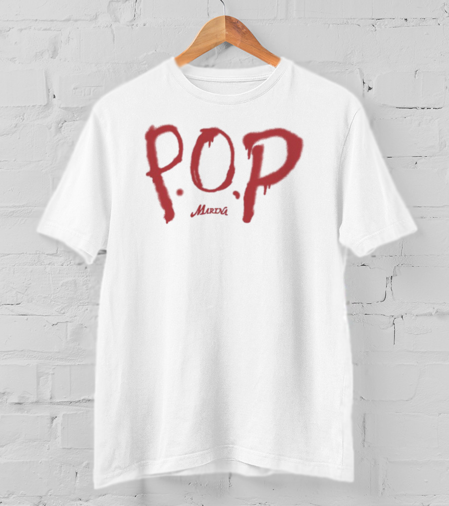 P.O.P. Marina Red Text Style T-Shirt