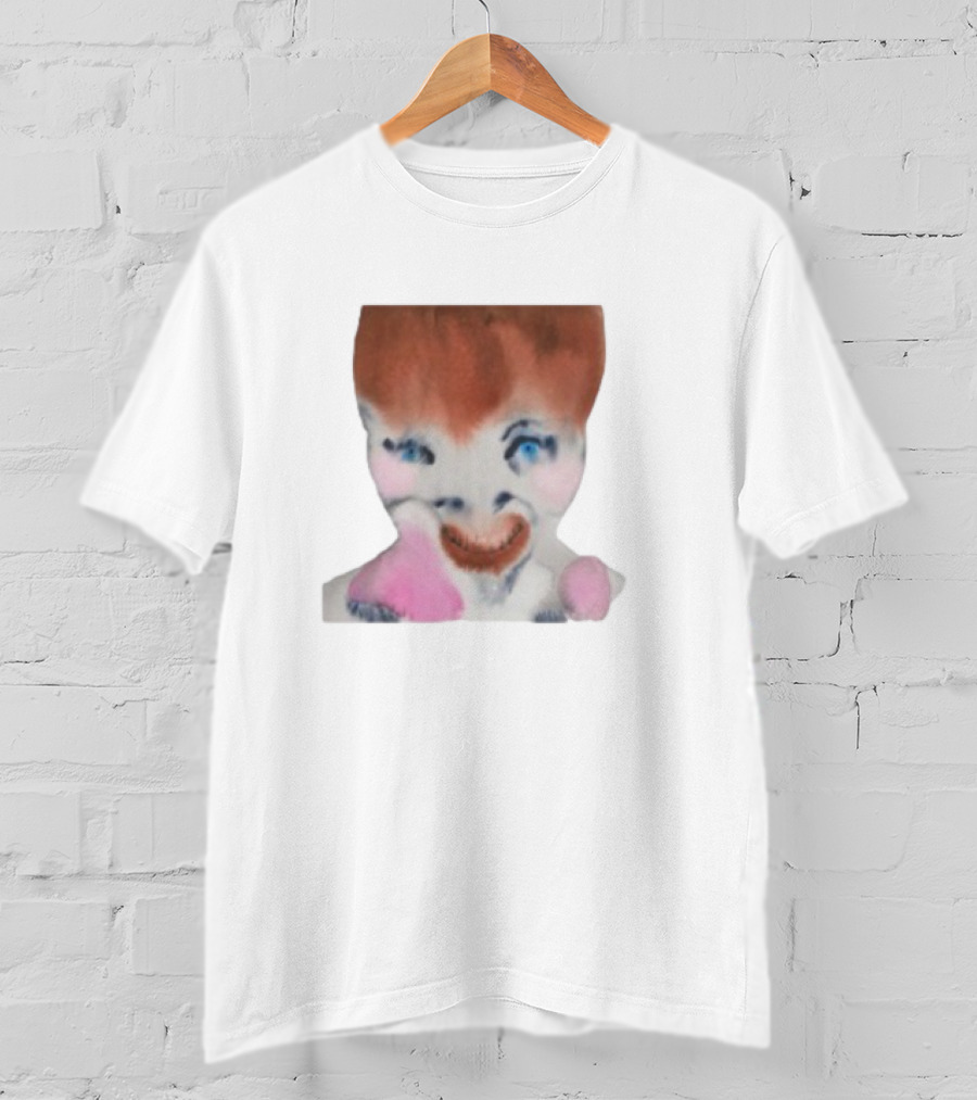 Pearly Drops The Voices Are Coming Back Creepy Clown Face Pink And Brown Hair Blue Eyes T-Shirt