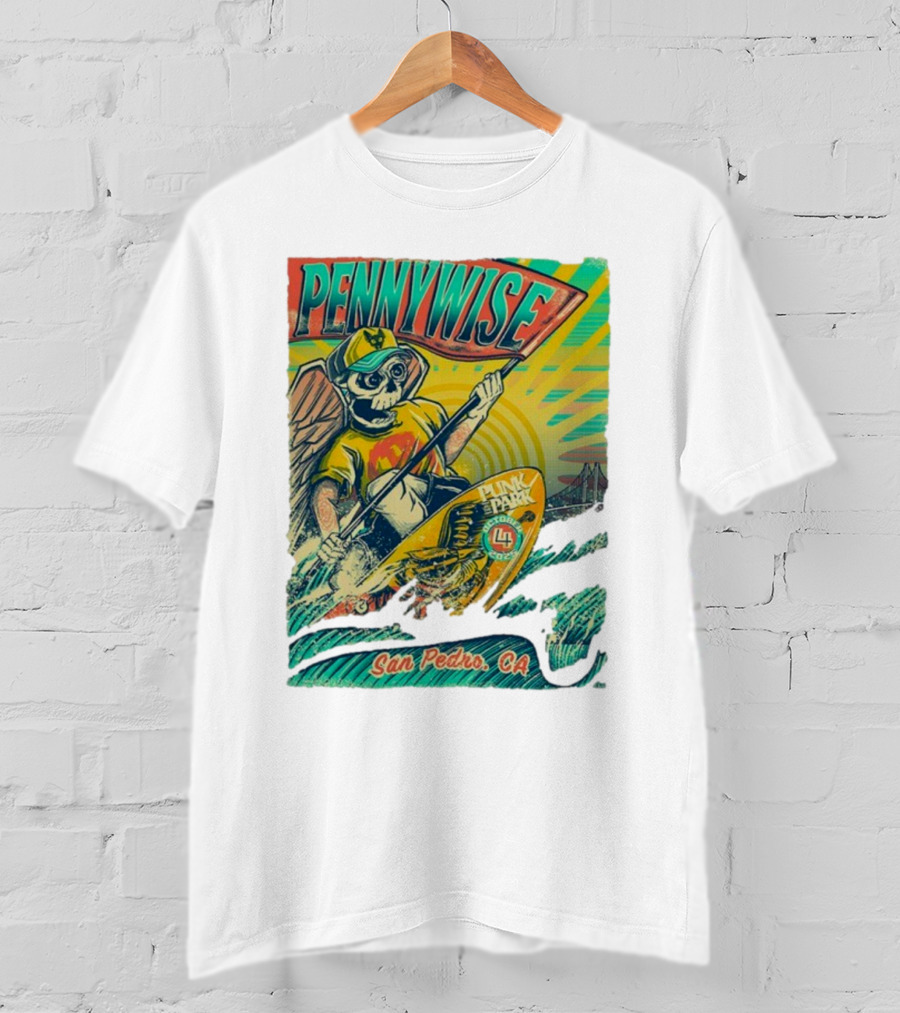 Pennywise Skeleton Surf Punk In The Park October 4 2025 San Pedro CA T-Shirt