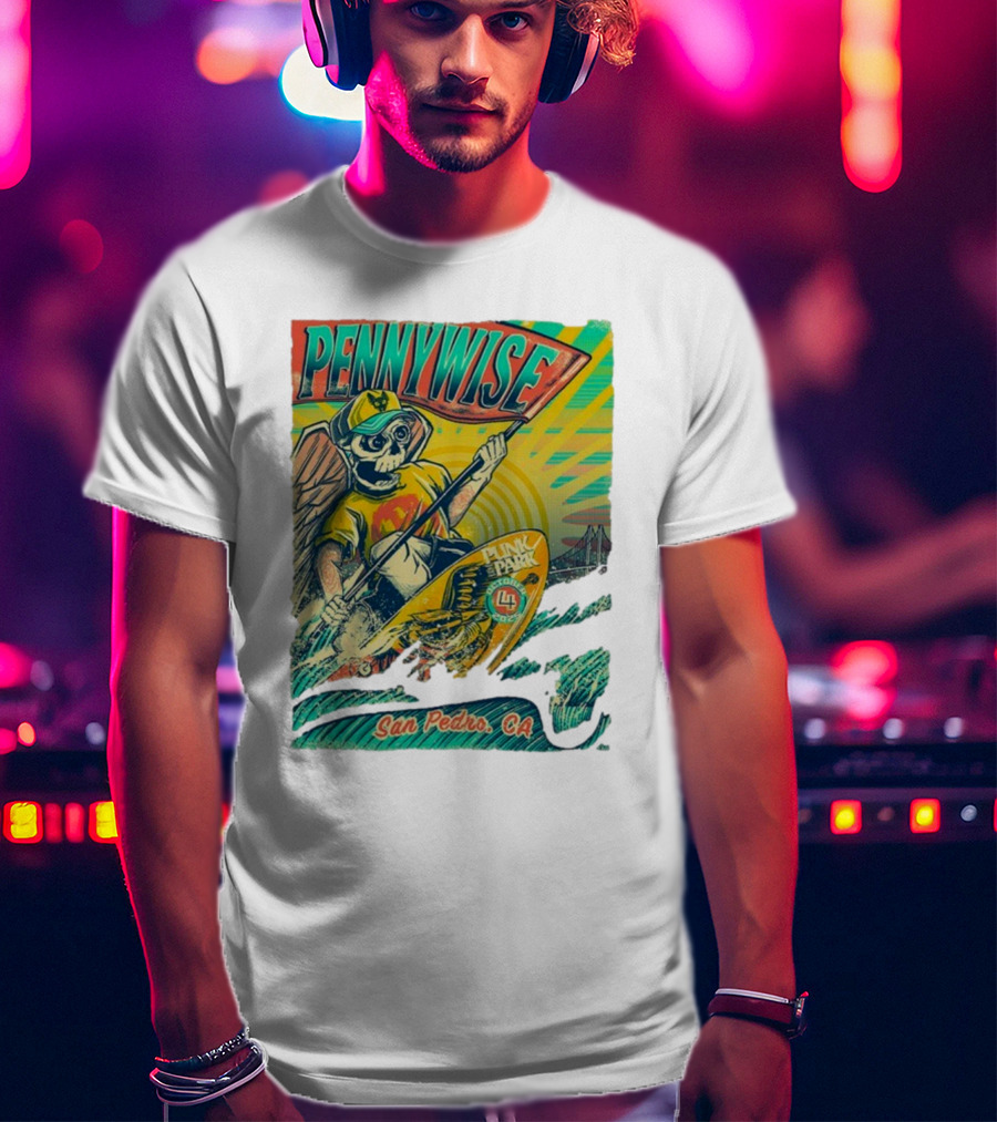 Pennywise Skeleton Surf Punk In The Park October 4 2025 San Pedro CA T-Shirt