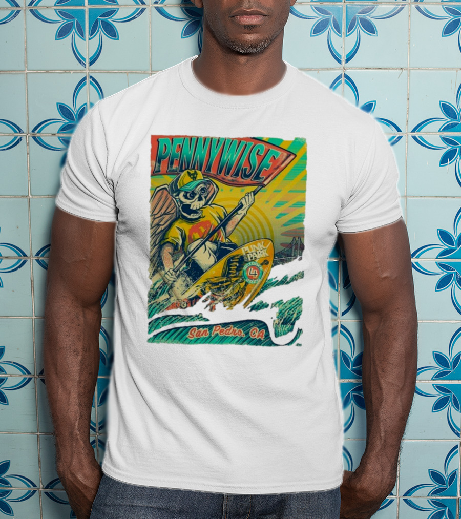 Pennywise Skeleton Surf Punk In The Park October 4 2025 San Pedro CA T-Shirt