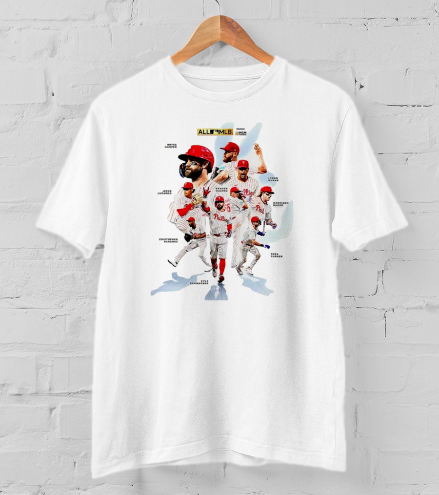Philadelphia Phillies All MLB Nine Nominees Featuring Bryce Harper Zack Wheeler Trea Turner T-Shirt