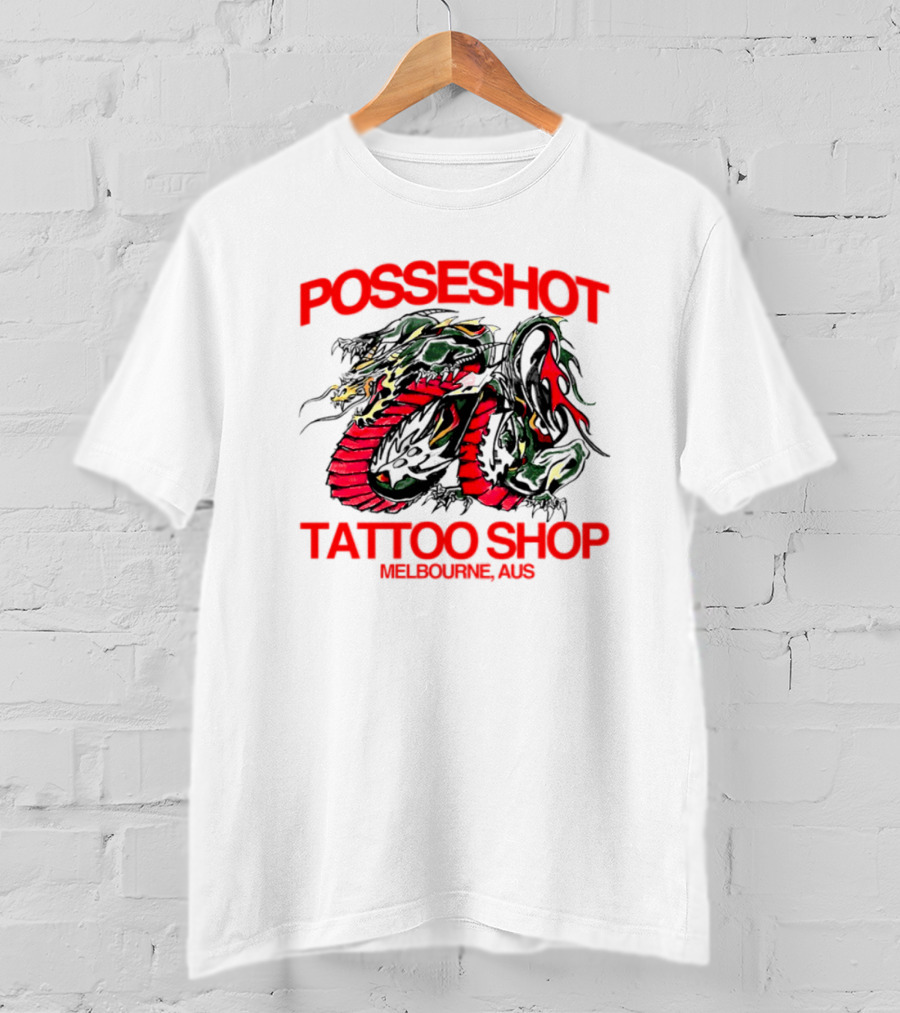 Posseshot Tattoo Shop Melbourne Aus Dragon Art T-Shirt