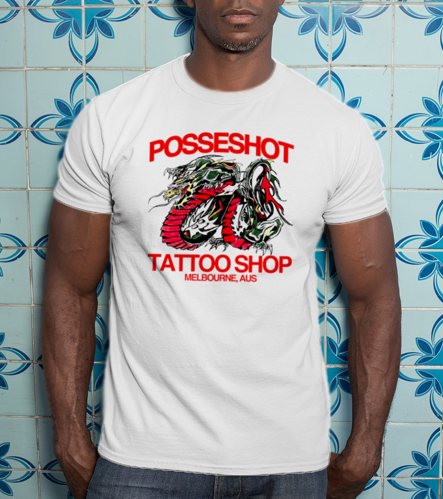 Posseshot Tattoo Shop Melbourne Aus Dragon Art T-Shirt