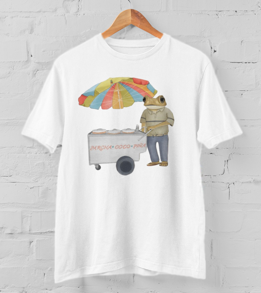 Parcha Coco Piña Frog Vendor With Colorful Umbrella T-Shirt