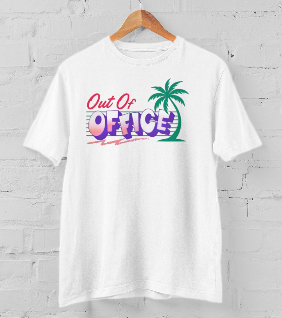 Out Of Office Tropical Palm Tree Retro Style T-Shirt