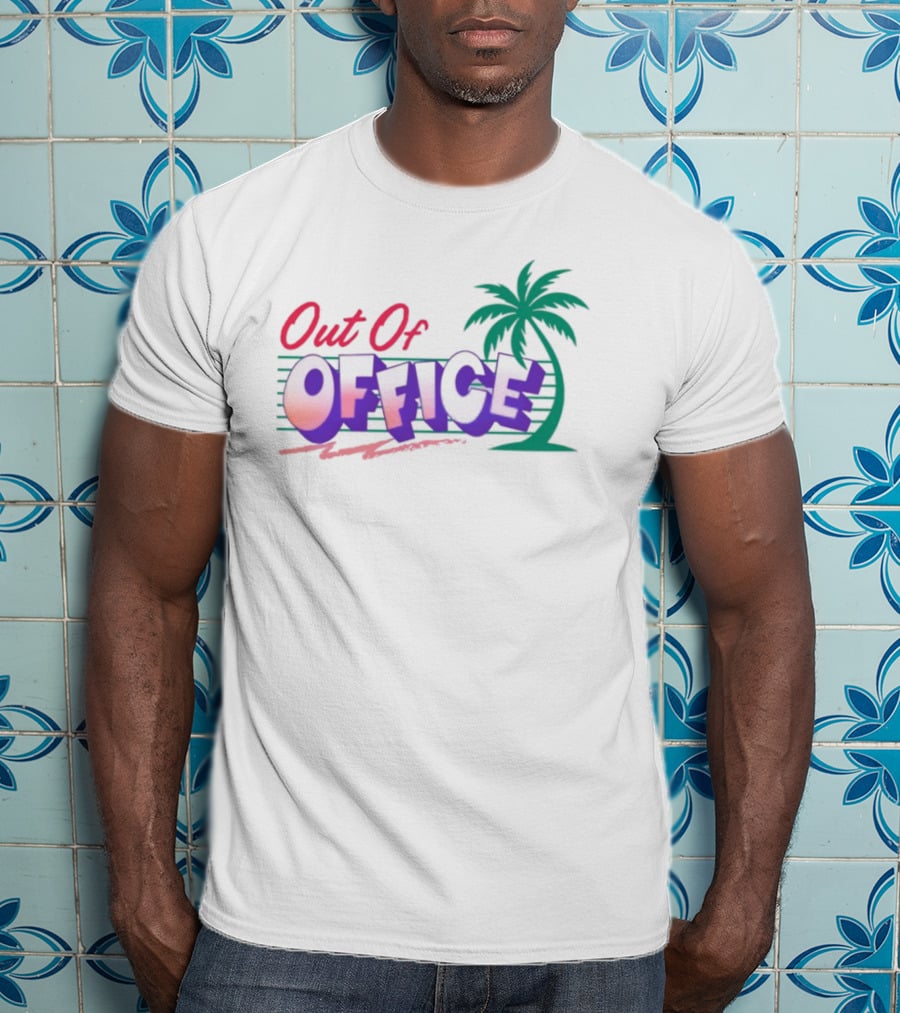 Out Of Office Tropical Palm Tree Retro Style T-Shirt