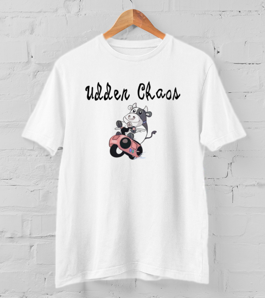 Udder Chaos Cow On Motorbike Adventure T-Shirt
