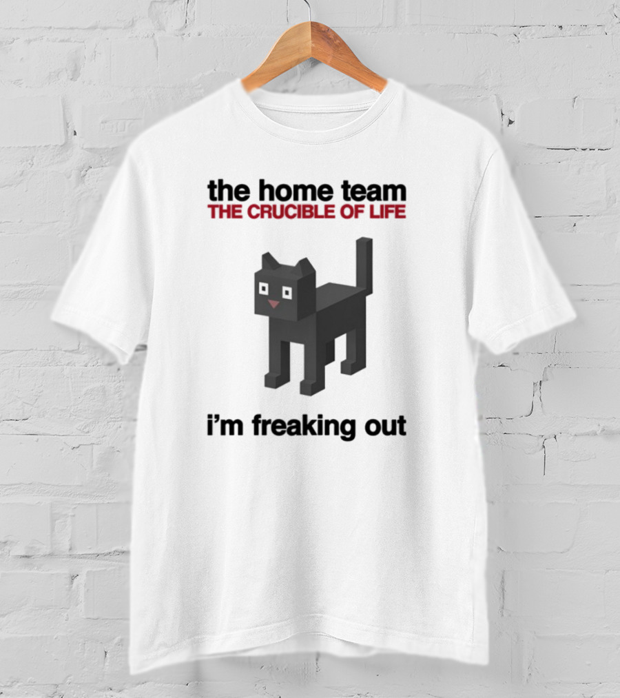 The Home Team The Crucible Of Life I'm Freaking Out Pixel Cat T-Shirt