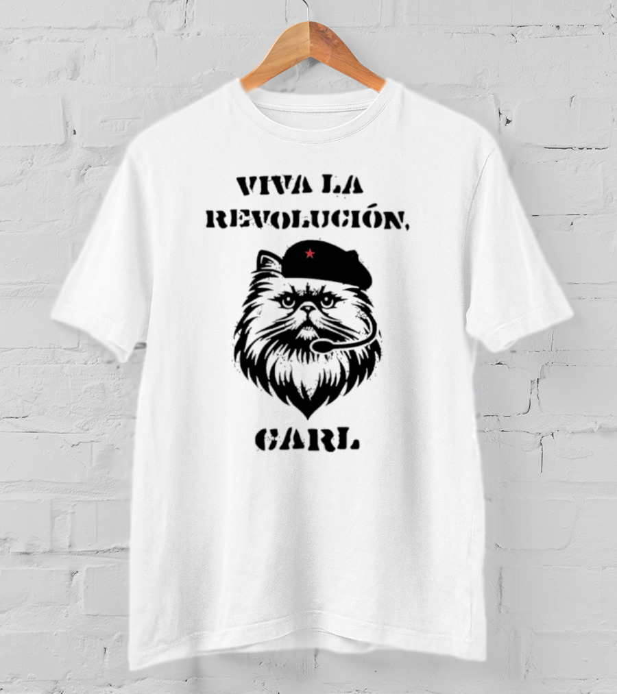 Viva La Revolucion Carl 2025 Cat Red Star Iconic Style T-Shirt