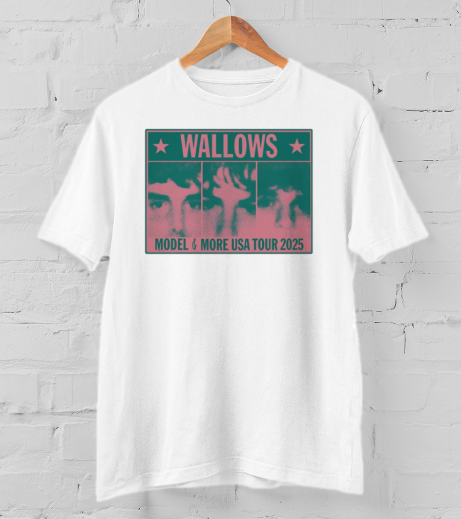 Wallows Model & More USA Tour 2025 Colorblock Faces T-Shirt