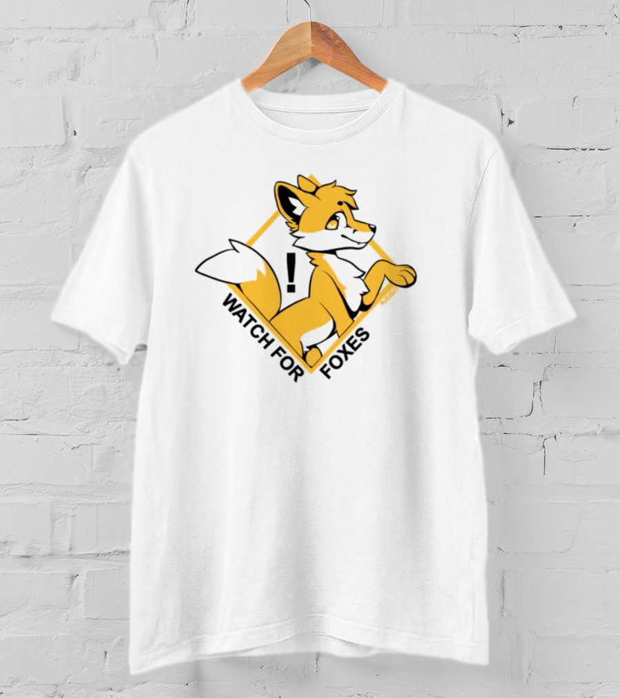 For Foxes Yellow And Black Fox Illustration T-Shirt