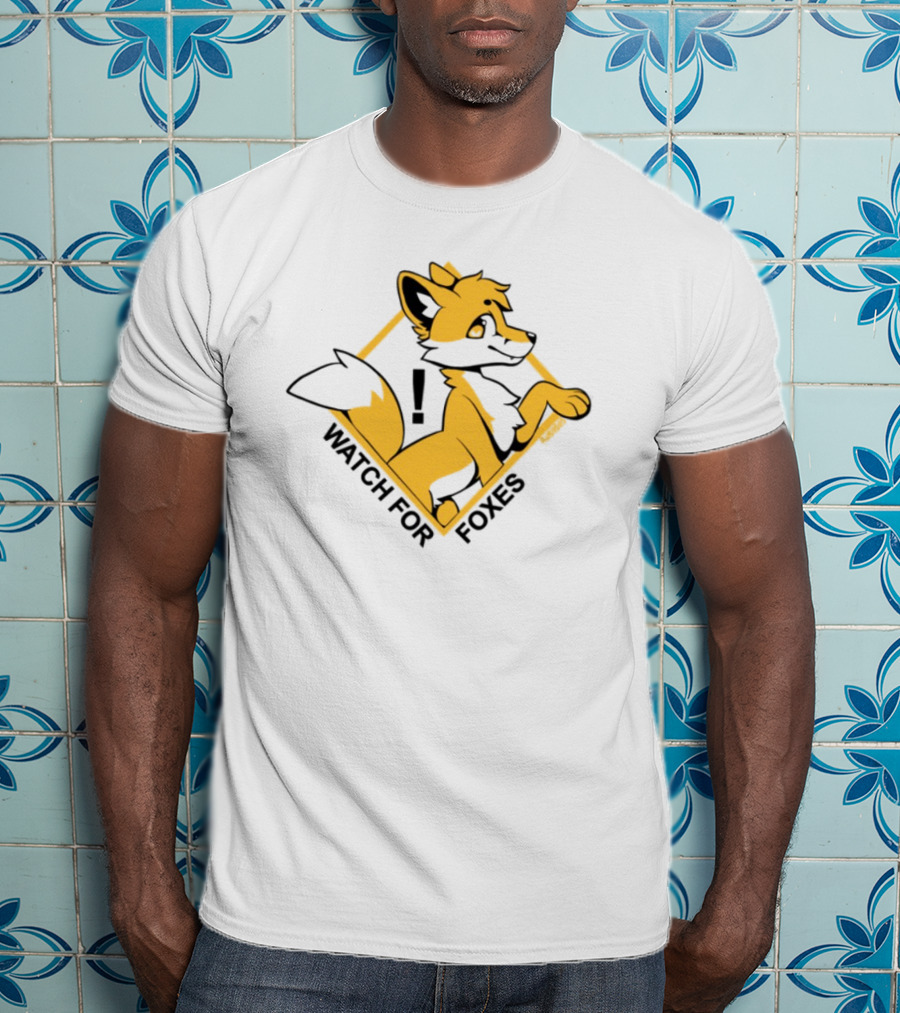 For Foxes Yellow And Black Fox Illustration T-Shirt