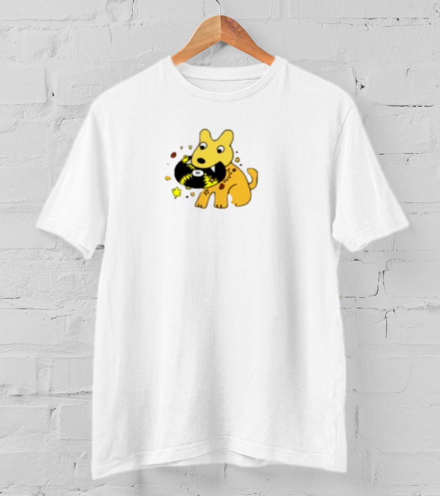 Yellow Jasper Dog With Cosmic Black Cat T-Shirt