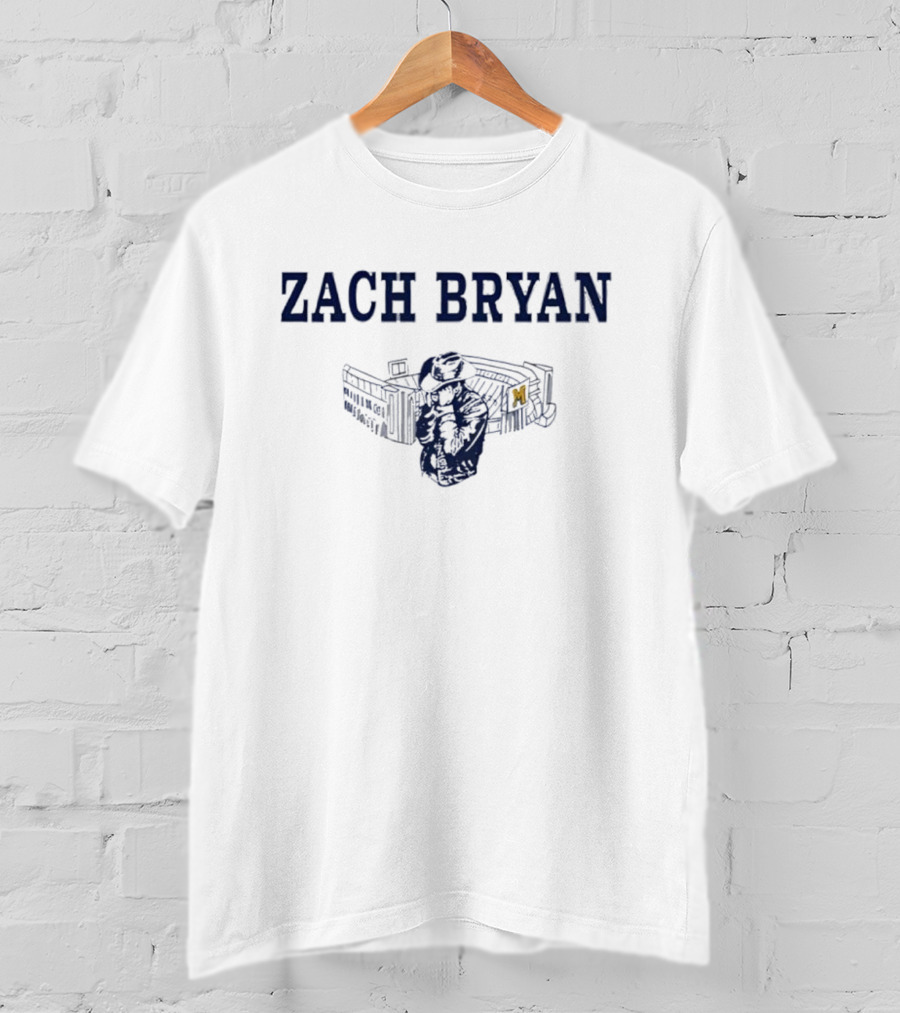 Zach Bryan Concert At Michigan Stadium Iconic Music Event T-Shirt