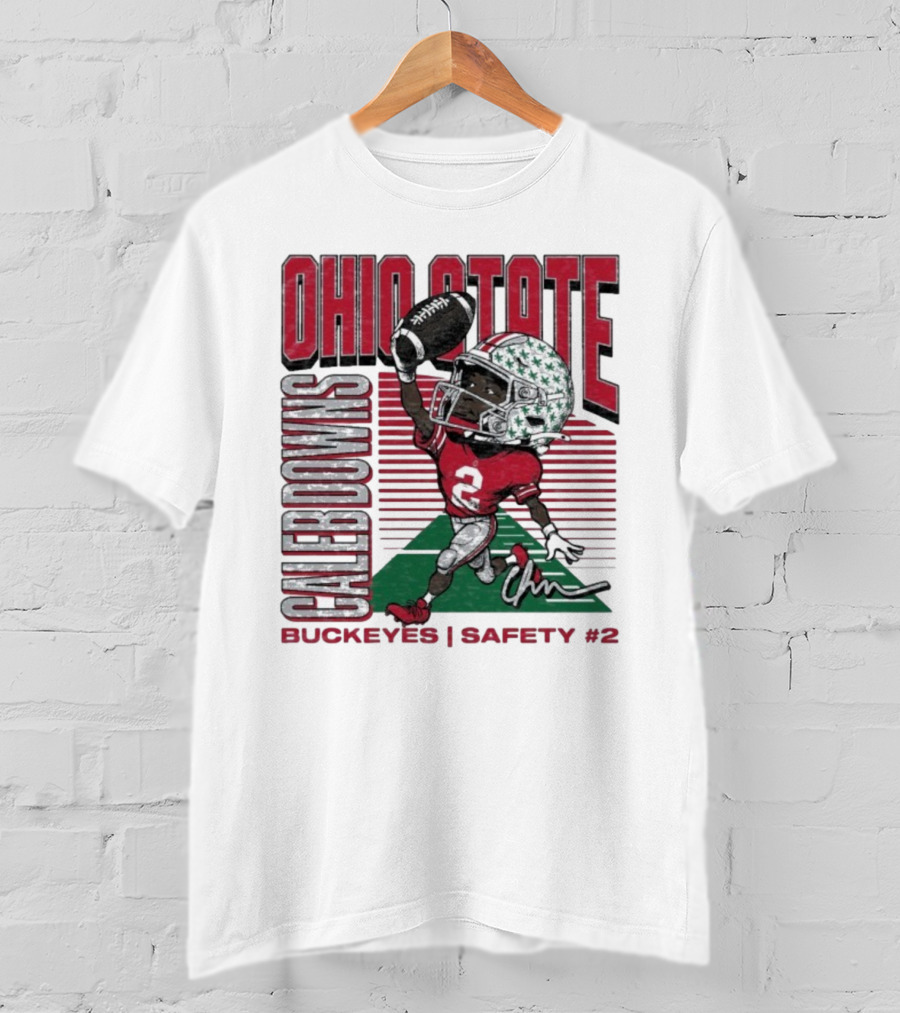 Ohio State Caleb Downs Buckeyes Safety Caricature #2 T-Shirt