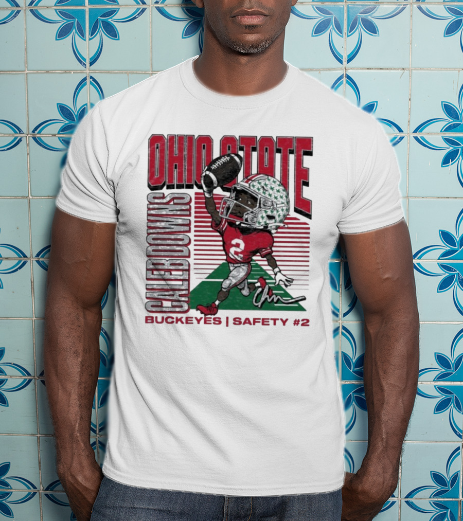Ohio State Caleb Downs Buckeyes Safety Caricature #2 T-Shirt