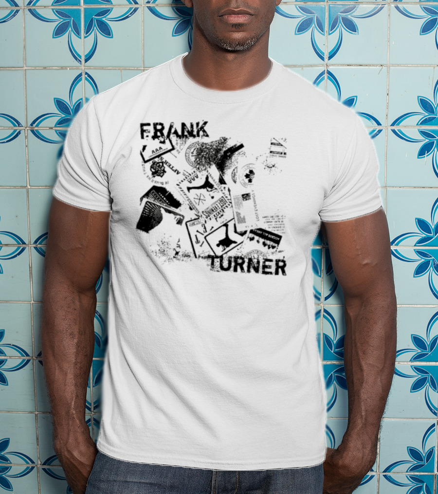 Frank Turner The Next 10 Years Black Rose And Music Collage T-Shirt